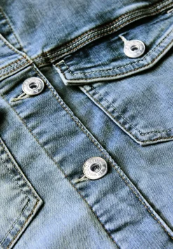 Denim jack met knoopsluiting