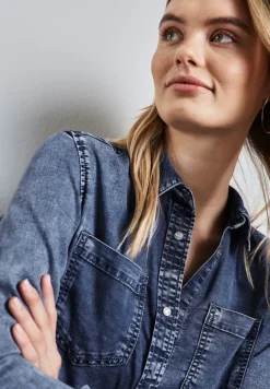 Denim overhemd met borstzakken