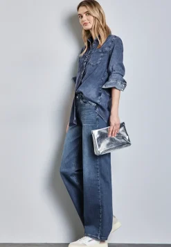 Denim overhemd met borstzakken