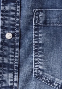 Denim overhemd met borstzakken