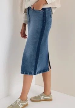 Denim rok met galonstrepen