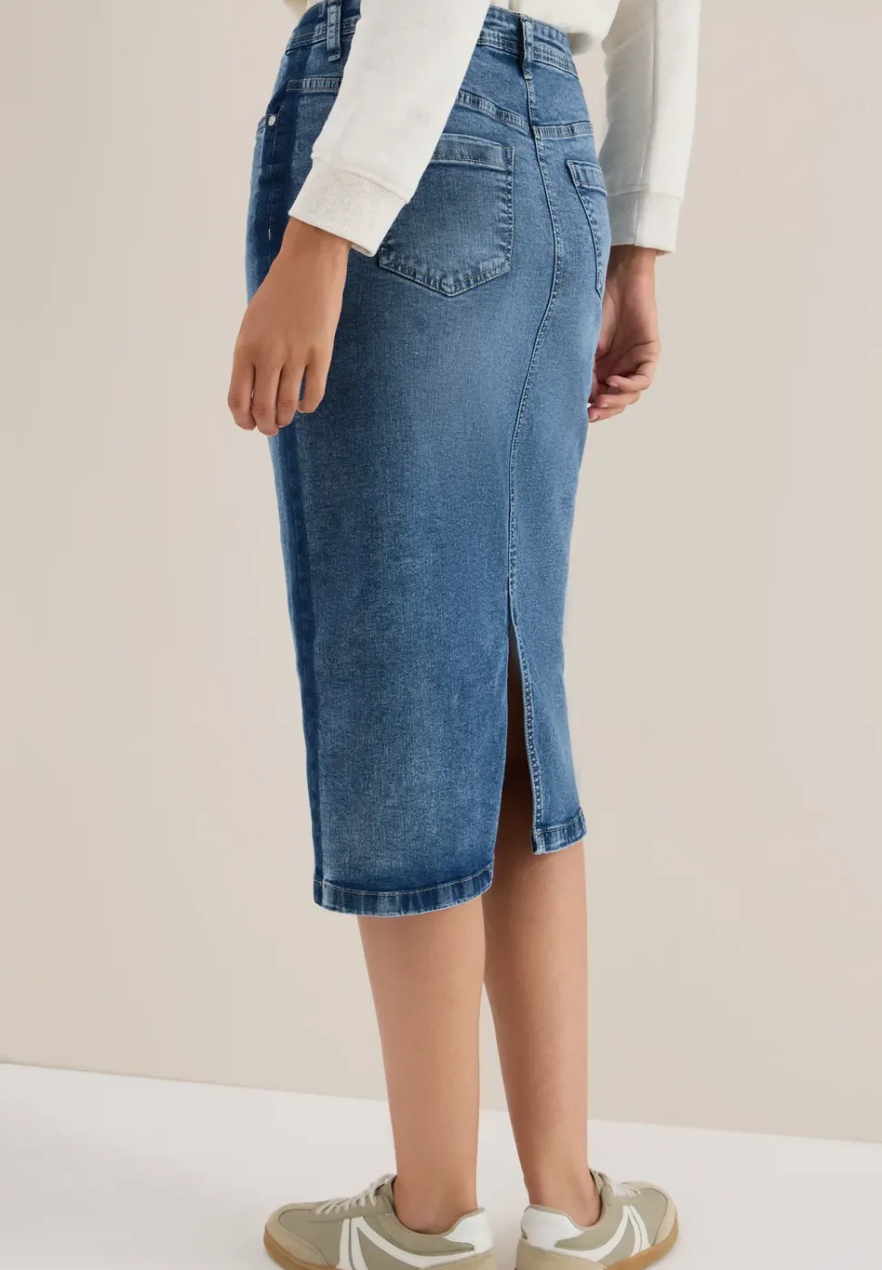 Denim rok met galonstrepen