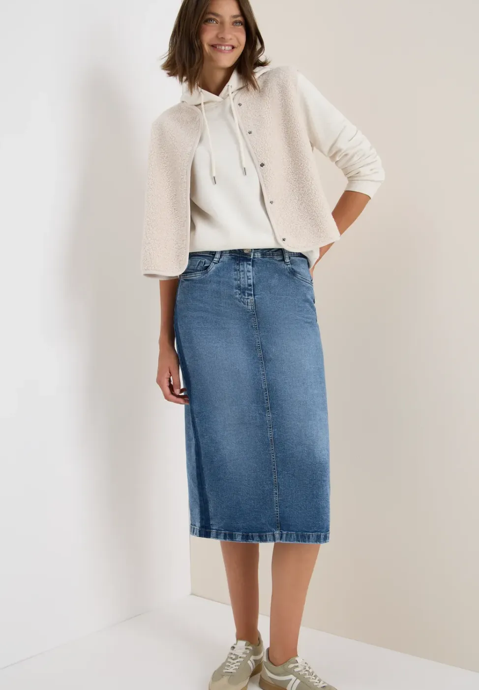 Denim rok met galonstrepen