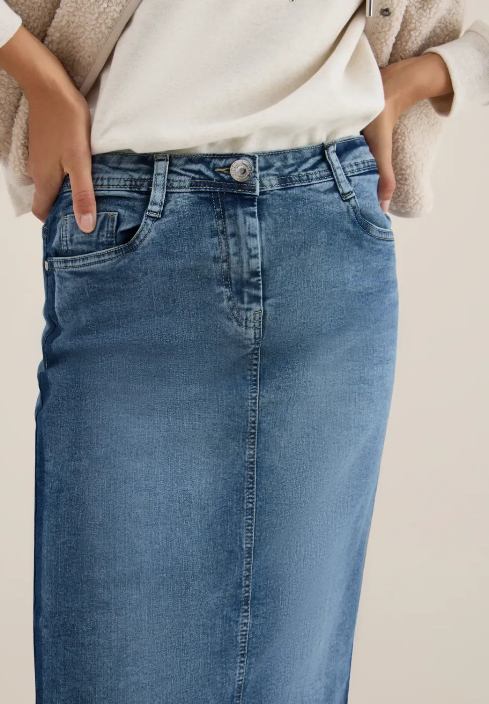 Denim rok met galonstrepen