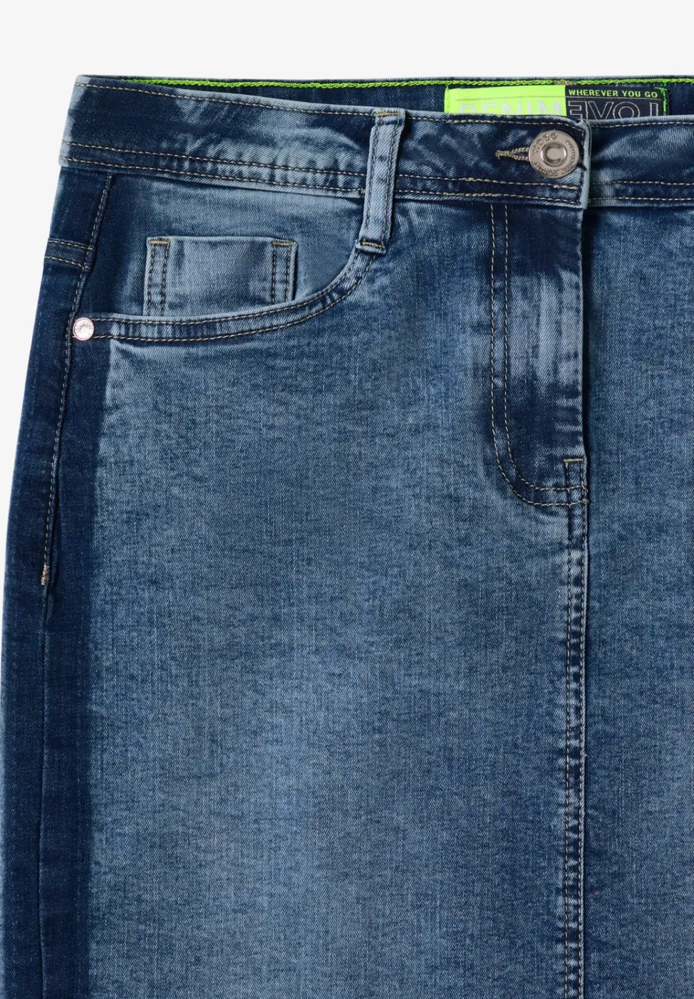 Denim rok met galonstrepen