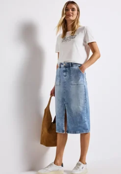 Denim rok met split