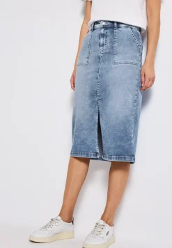 Denim rok met split