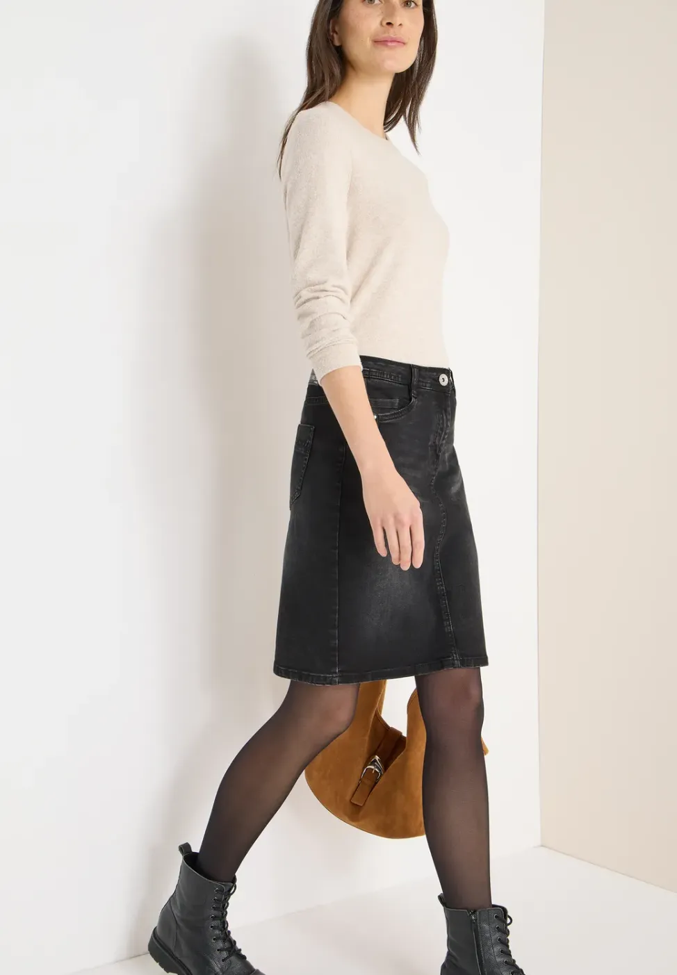 Denim rok met studs