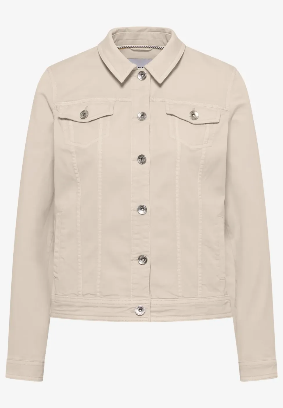 Denim jack met borstzakken en knopen