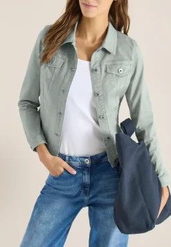 Denim jack met borstzakken en knopen