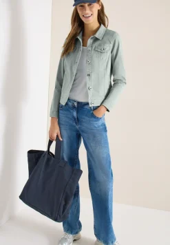 Denim jack met borstzakken en knopen