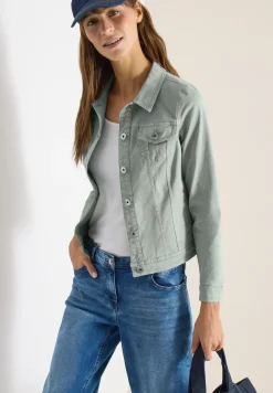 Denim jack met borstzakken en knopen