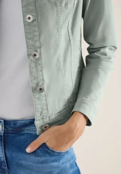 Denim jack met borstzakken en knopen