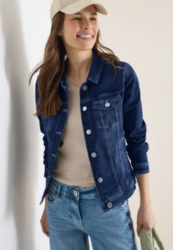 Denim jack met borstzakken en knopen