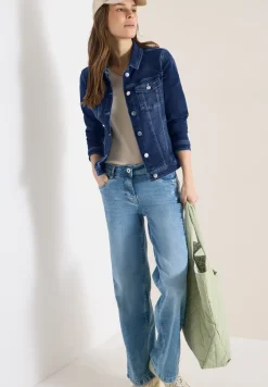 Denim jack met borstzakken en knopen