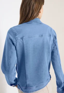 Denim jack met borstzakken en knopen