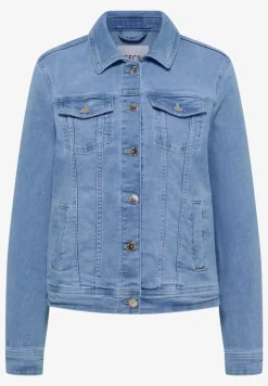 Denim jack met borstzakken en knopen