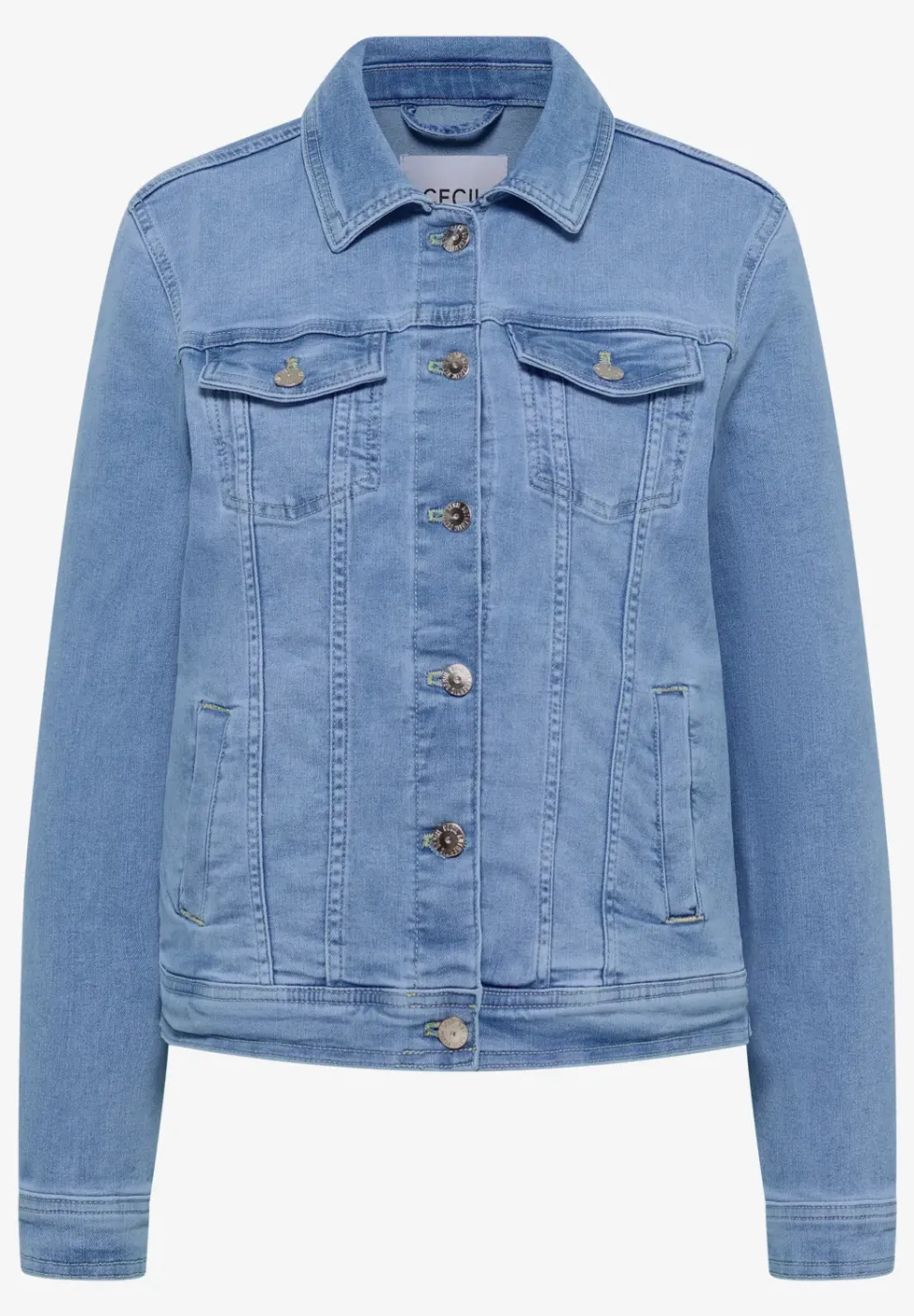 Denim jack met borstzakken en knopen