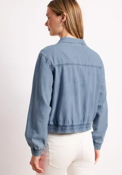 Denim-look blouson met zakken
