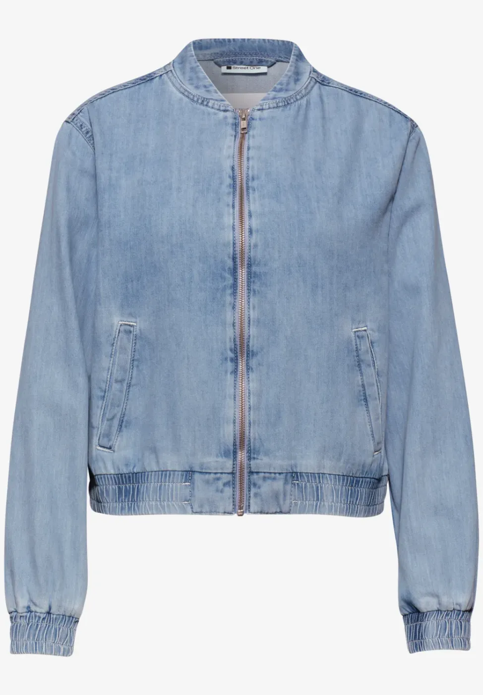 Denim-look blouson met zakken