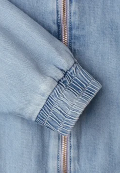 Denim-look blouson met zakken