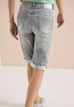 Denim shorts met straight leg