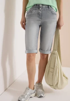 Denim shorts met straight leg