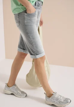 Denim shorts met straight leg