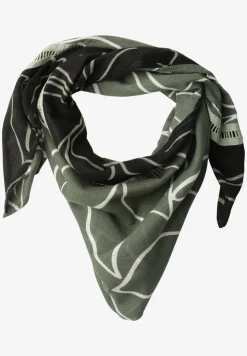 Driehoekige sjaal met bladprint