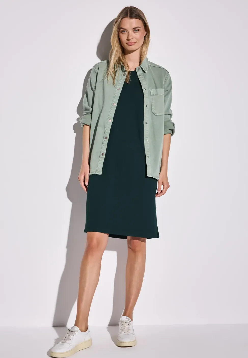 Effen jersey jurk