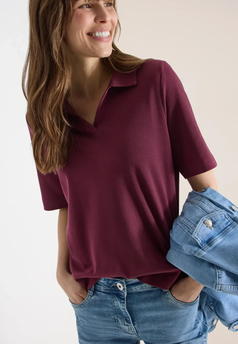 Effen poloshirt met korte mouwen