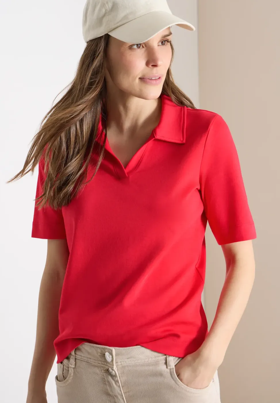 Effen poloshirt met korte mouwen