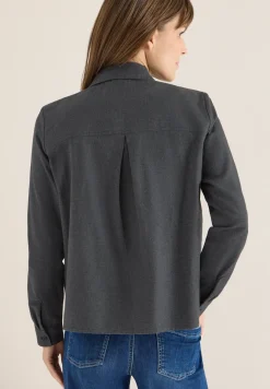 Flanellen blouse met studs