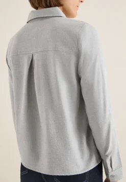 Flanellen blouse met studs