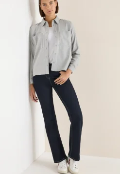 Flanellen blouse met studs