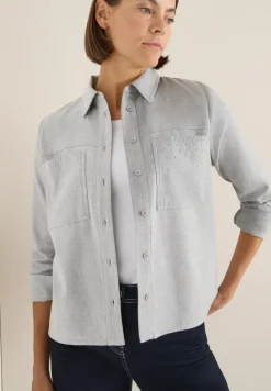 Flanellen blouse met studs