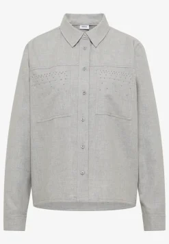 Flanellen blouse met studs