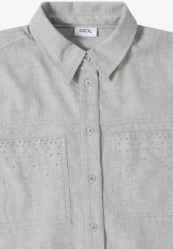 Flanellen blouse met studs