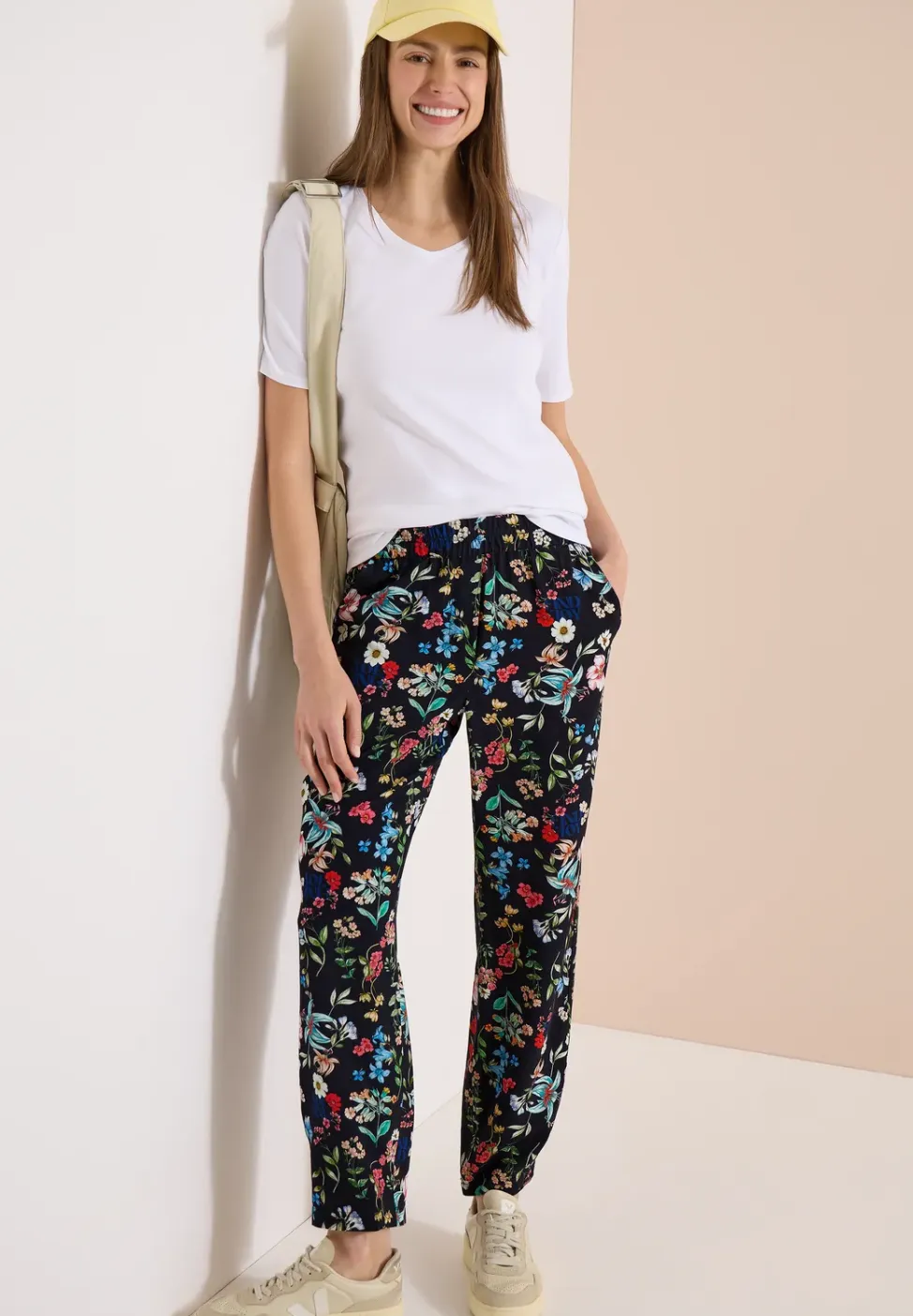Florale loose fit broek