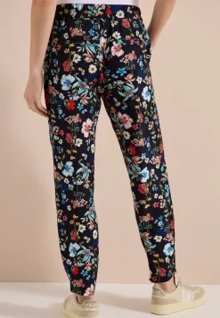 Florale loose fit broek