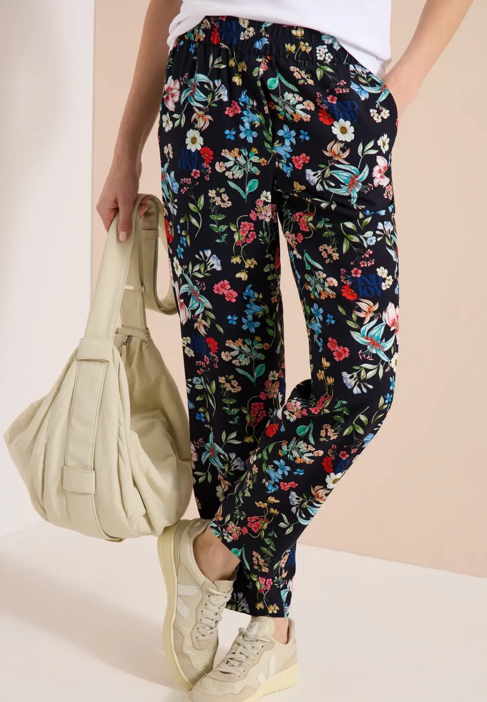 Florale loose fit broek