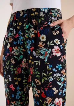 Florale loose fit broek