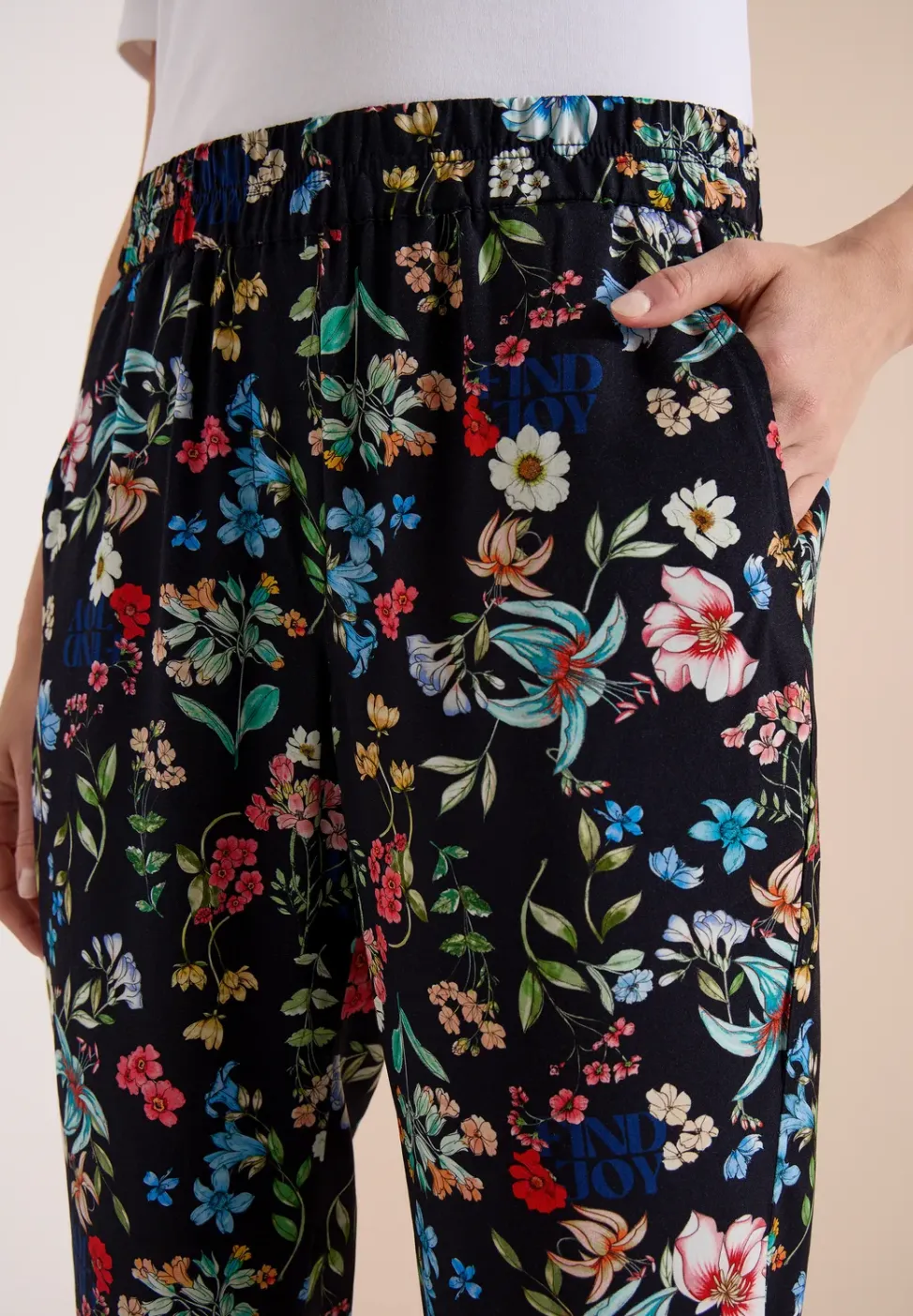 Florale loose fit broek