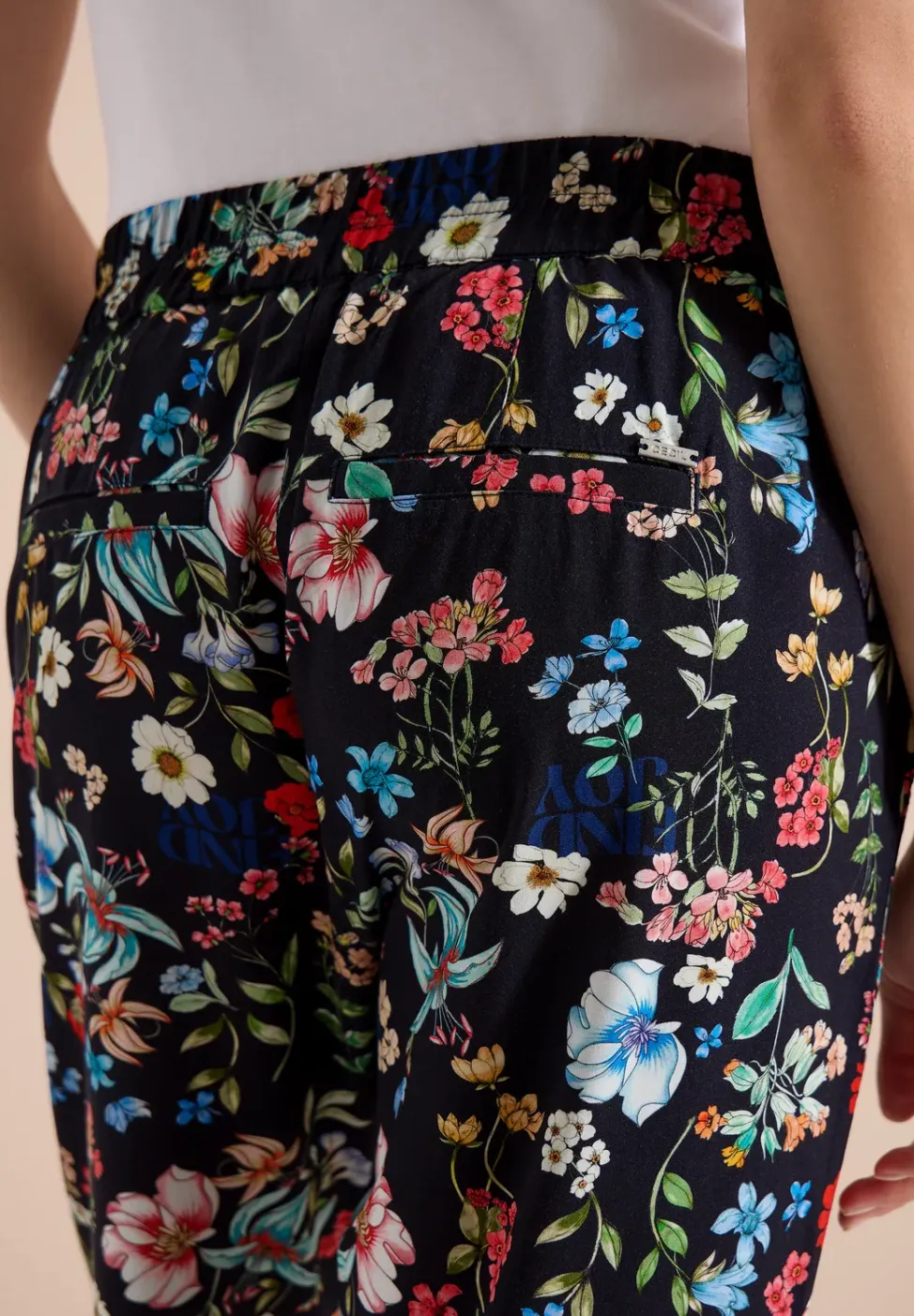 Florale loose fit broek