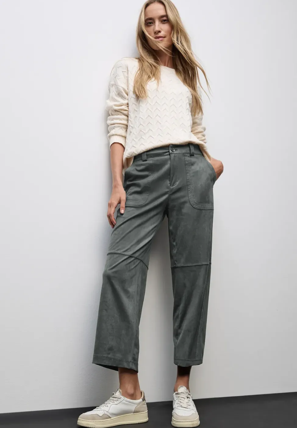 Fluwelen broek met rechte pijpen