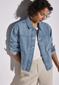Gebleekt denim jasje