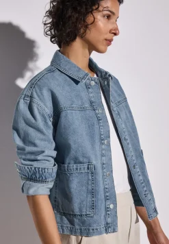Gebleekt denim jasje