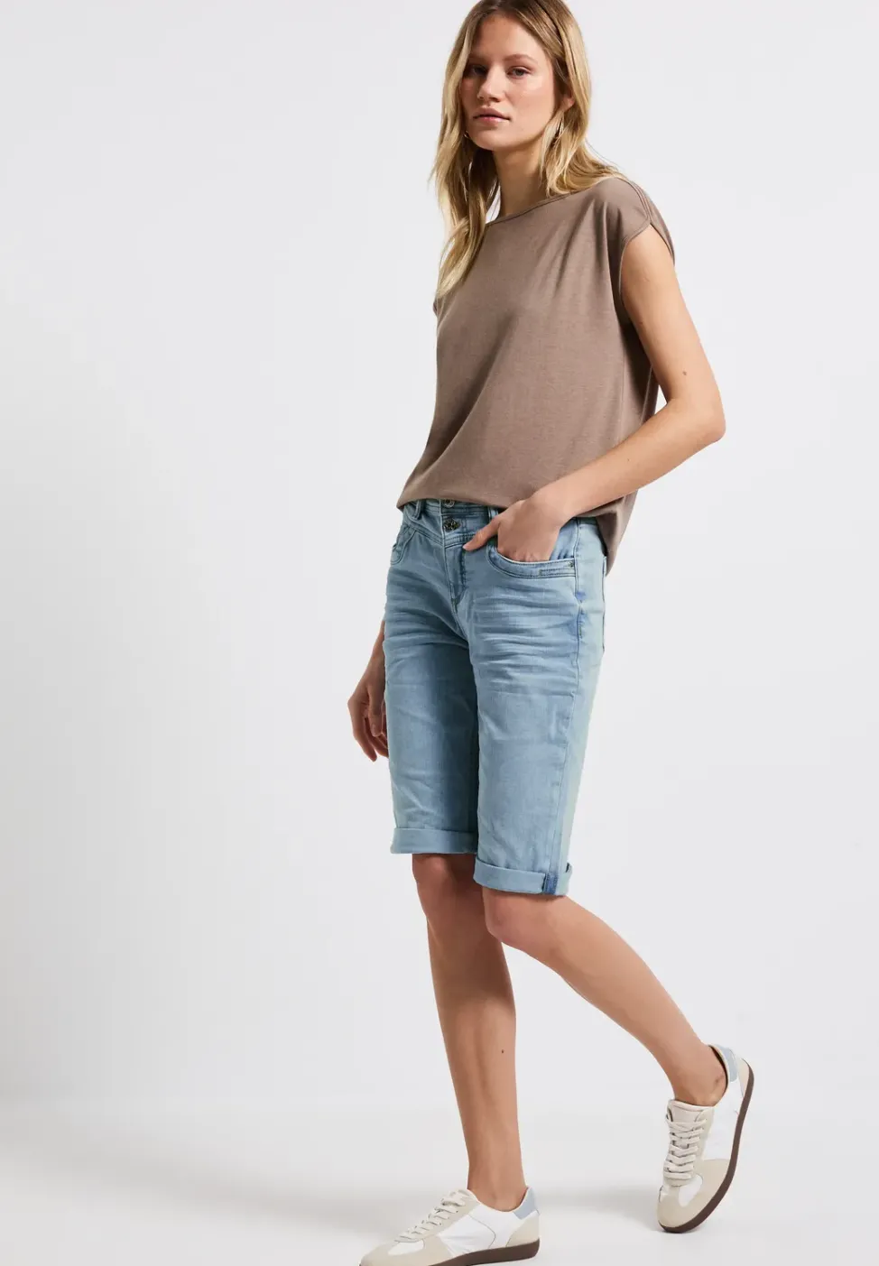 Gebleekte bermudajeans