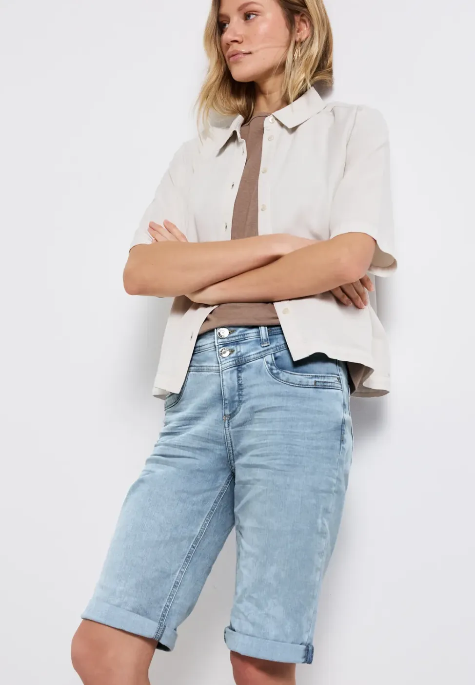Gebleekte bermudajeans