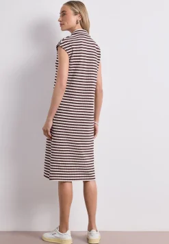 Gebreide midi-jurk met strepen